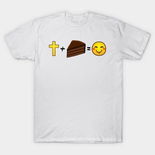 Christ plus Chocolate Cake equals happiness T-Shirt